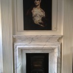 marbled fireplace